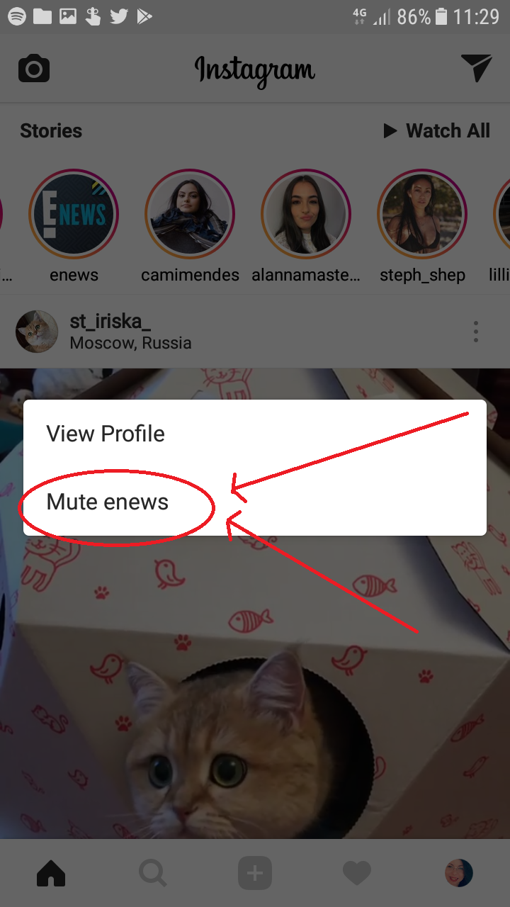 cum dai mute cuiva pe instagram