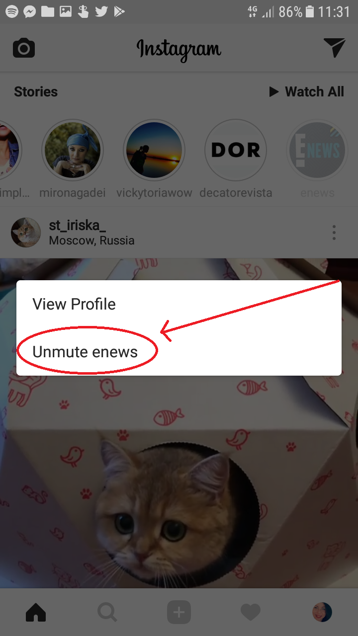 cum dai mute cuiva pe instagram