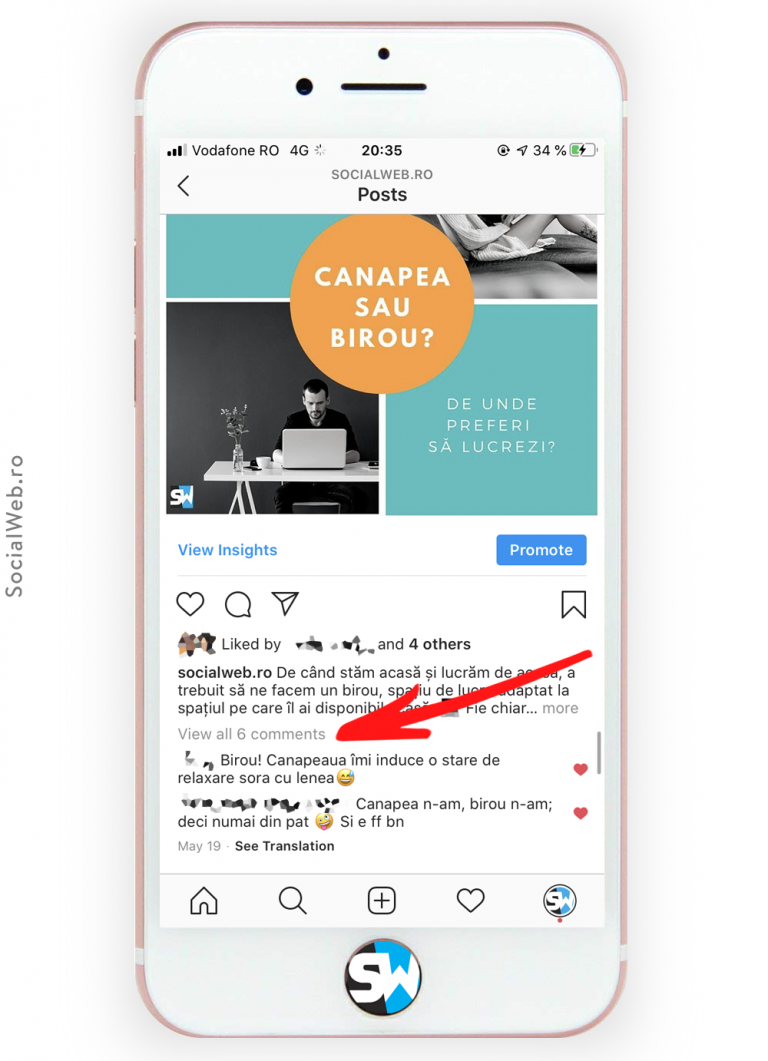 Postare Instragram Cum fixezi comentarii la postări pe Instagram - SocialWeb.ro